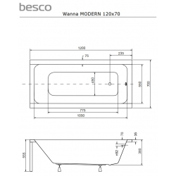 Wanna Modern 120x70 Piramida, Besco